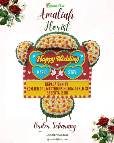 Karangan Papan Bunga Pernikahan di Ngluwar
